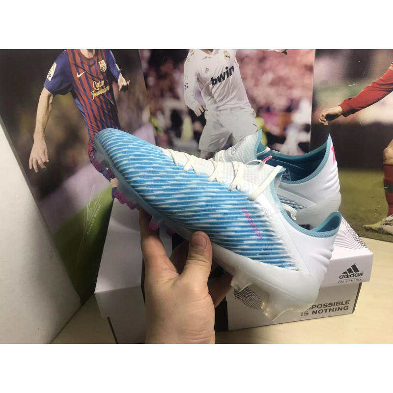 Botas de Fútbol Adidas X 19.1 FG Hombre Azul Claro&Blanco&Negro (#39~#45)