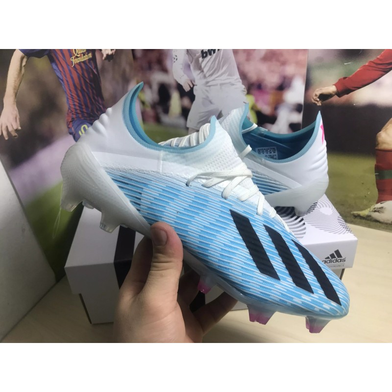 Botas de Fútbol Adidas X 19.1 FG Hombre Azul Claro&Blanco&Negro (#39~#45)
