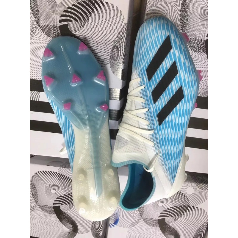 Botas de Fútbol Adidas X 19.1 FG Hombre Azul Claro&Blanco&Negro (#39~#45)