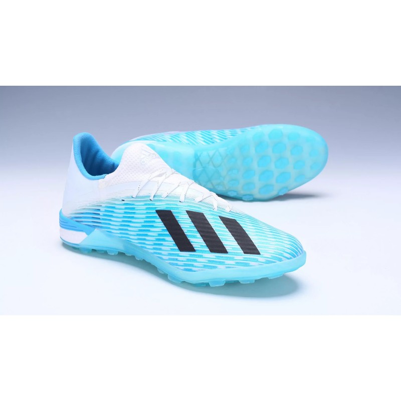 Botas de Fútbol Adidas X 19.1 TF Azul Claro&Blanco&Negro (#38~#45)