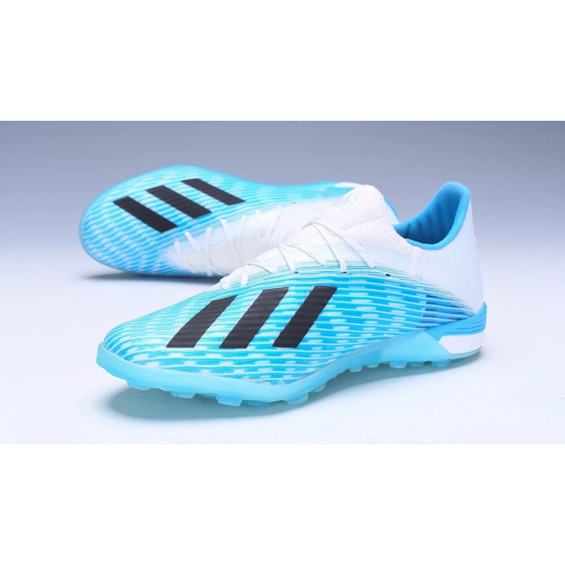 Botas de Fútbol Adidas X 19.1 TF Azul Claro&Blanco&Negro (#38~#45)
