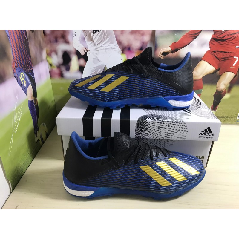 Botas de Fútbol Adidas X 19.1 TF Azul&Negro&Dorado (#38~#45)