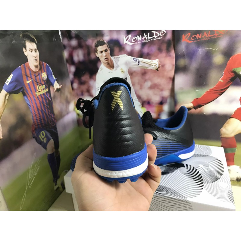 Botas de Fútbol Adidas X 19.1 TF Azul&Negro&Dorado (#38~#45)