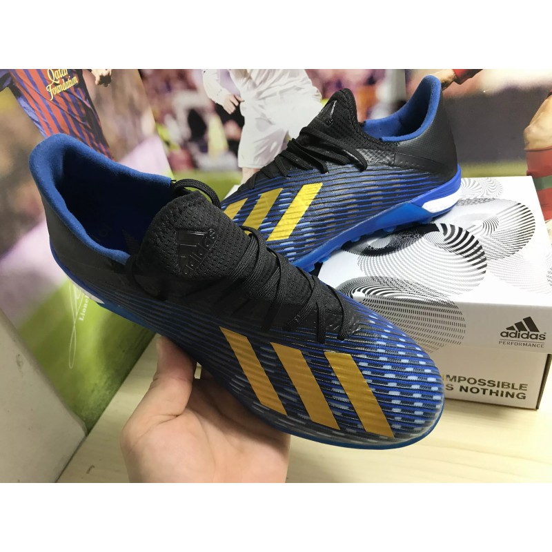 Botas de Fútbol Adidas X 19.1 TF Azul&Negro&Dorado (#38~#45)
