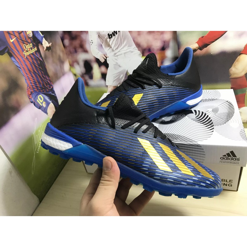 Botas de Fútbol Adidas X 19.1 TF Azul&Negro&Dorado (#38~#45)