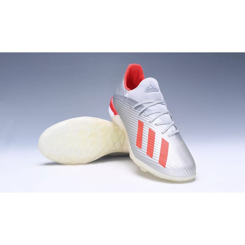Botas de Fútbol Adidas X 19.1 TF Hombre Plateado&Rojo (#38~#45)