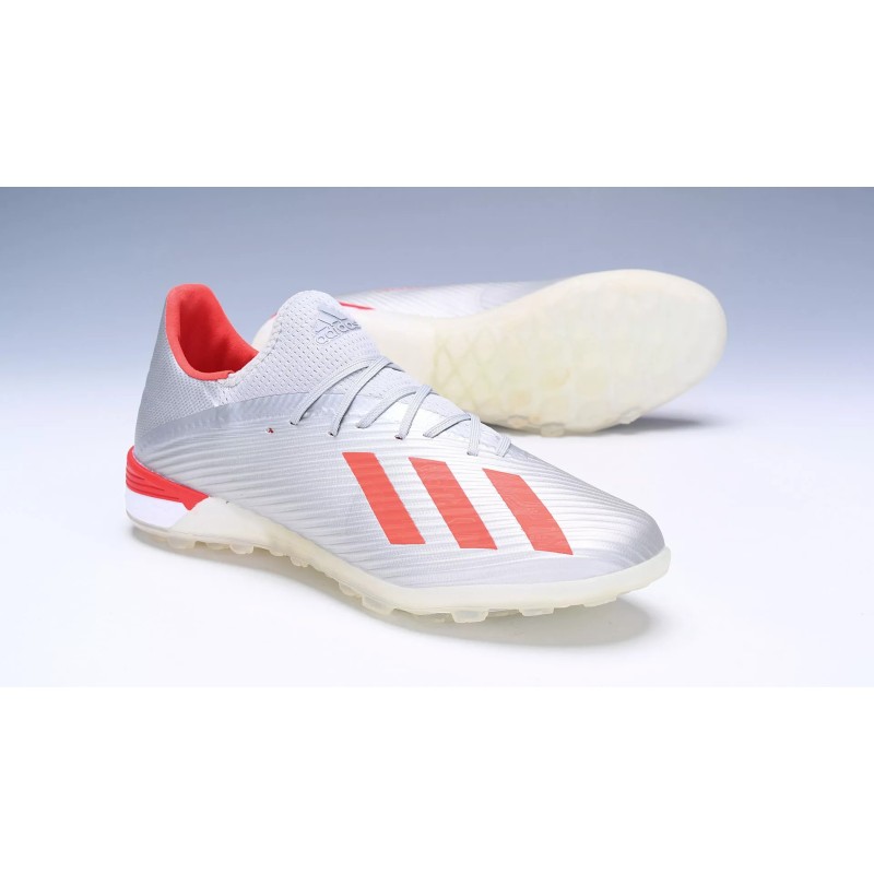 Botas de Fútbol Adidas X 19.1 TF Hombre Plateado&Rojo (#38~#45)