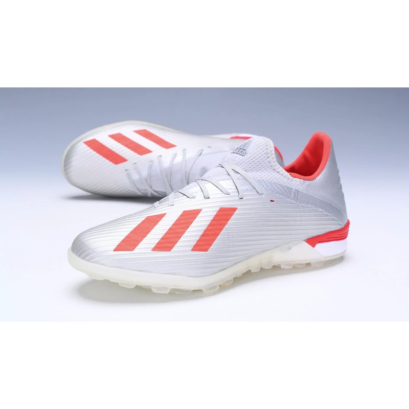 Botas de Fútbol Adidas X 19.1 TF Hombre Plateado&Rojo (#38~#45)