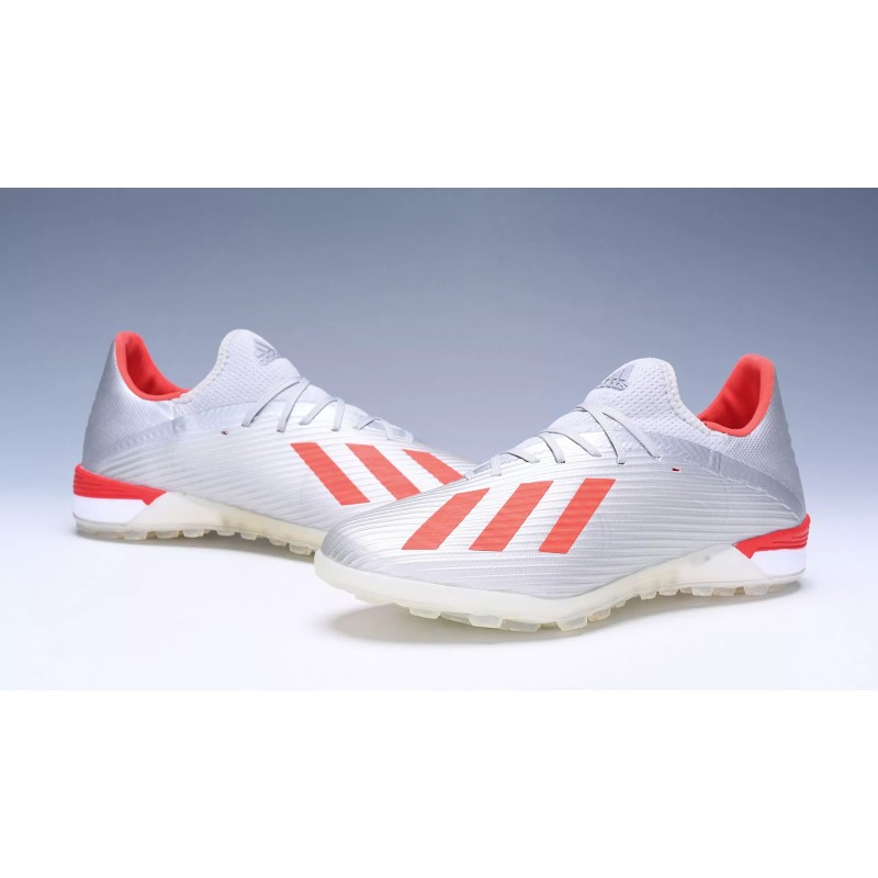 Botas de Fútbol Adidas X 19.1 TF Hombre Plateado&Rojo (#38~#45)