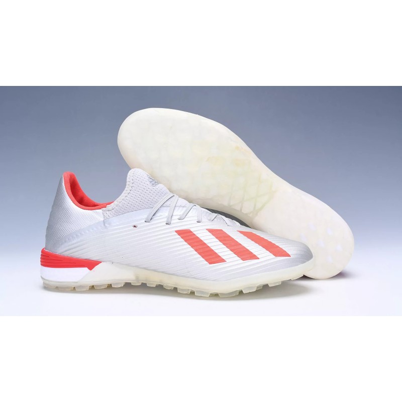 Botas de Fútbol Adidas X 19.1 TF Hombre Plateado&Rojo (#38~#45)