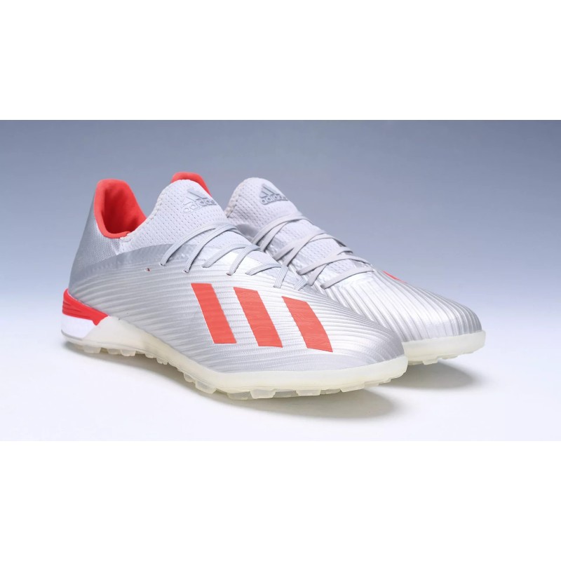 Botas de Fútbol Adidas X 19.1 TF Hombre Plateado&Rojo (#38~#45)