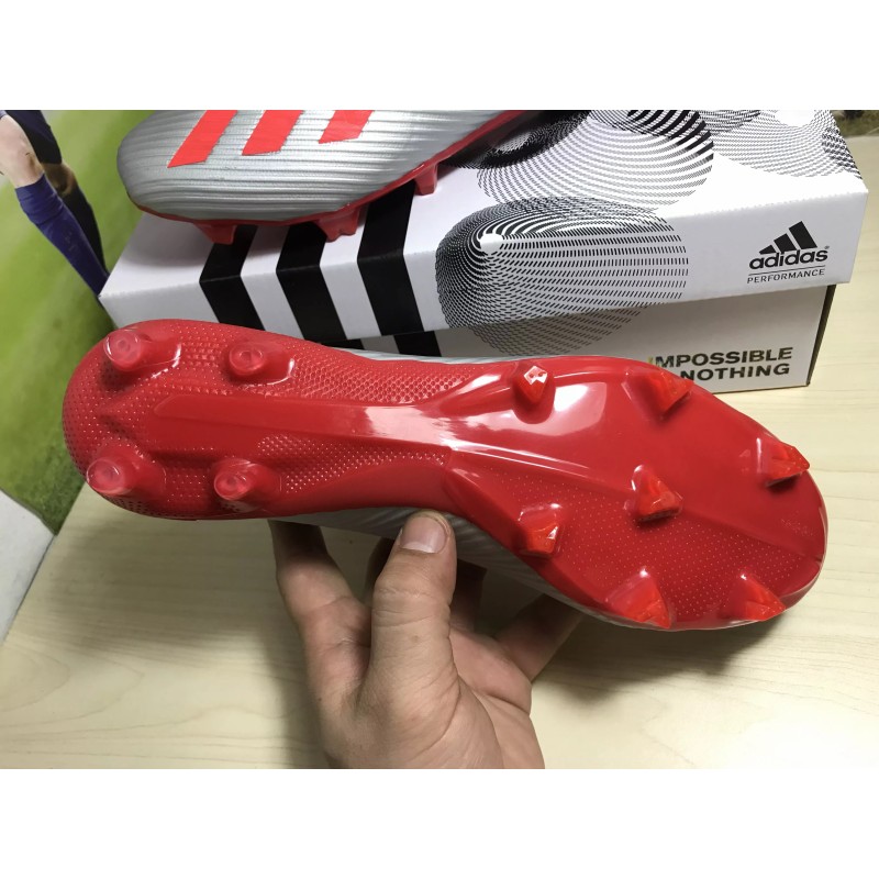 Botas de Fútbol Adidas X 19.1 FG Hombre Plateado&Rojo (#39~#45)