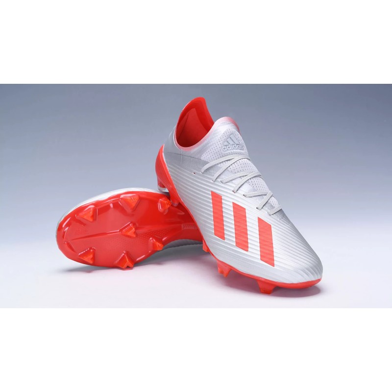 Botas de Fútbol Adidas X 19.1 FG Hombre Plateado&Rojo (#39~#45)