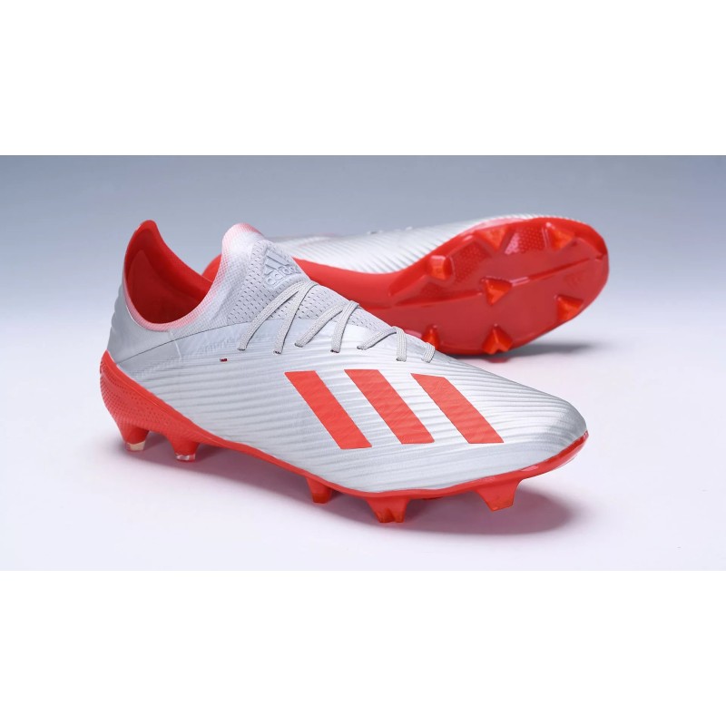 Botas de Fútbol Adidas X 19.1 FG Hombre Plateado&Rojo (#39~#45)