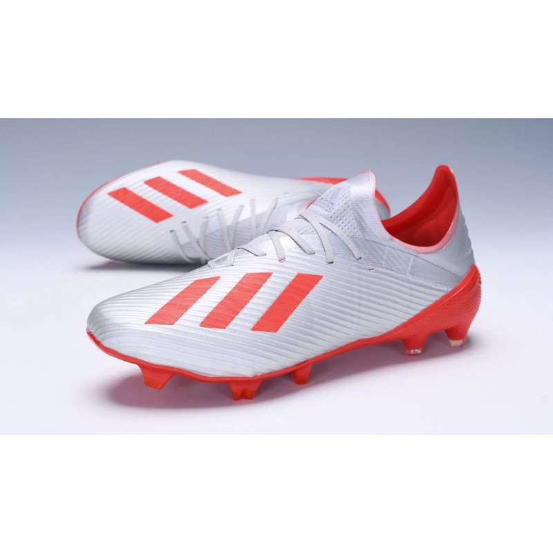 Botas de Fútbol Adidas X 19.1 FG Hombre Plateado&Rojo (#39~#45)