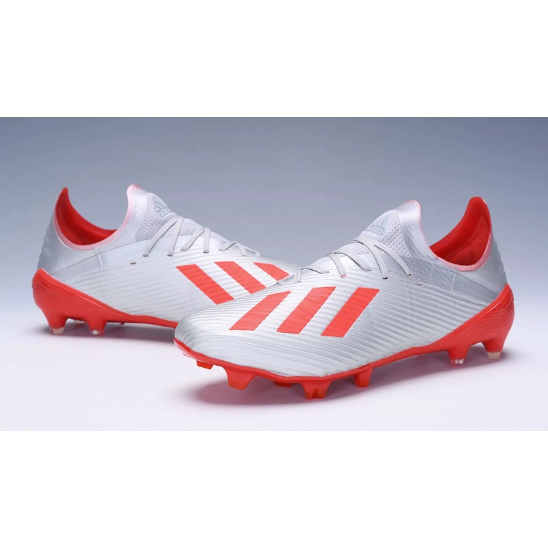 Botas de Fútbol Adidas X 19.1 FG Hombre Plateado&Rojo (#39~#45)
