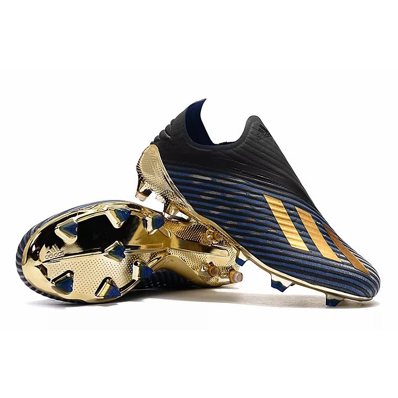 Botas de Fútbol Adidas X 19 FG Azul Marino&Negro&Dorado (#35~#45)
