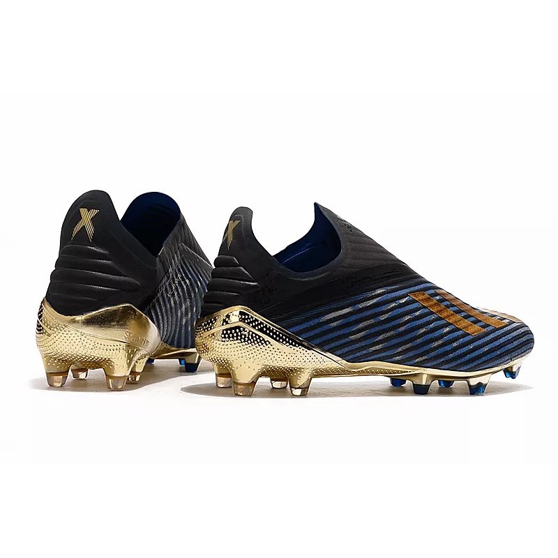 Botas de Fútbol Adidas X 19 FG Azul Marino&Negro&Dorado (#35~#45)