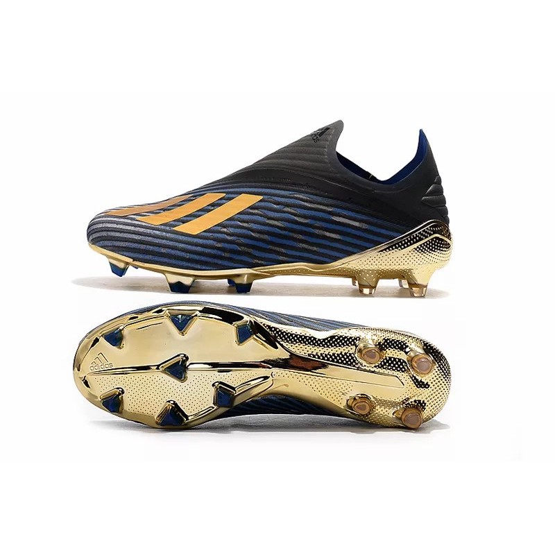 Botas de Fútbol Adidas X 19 FG Azul Marino&Negro&Dorado (#35~#45)