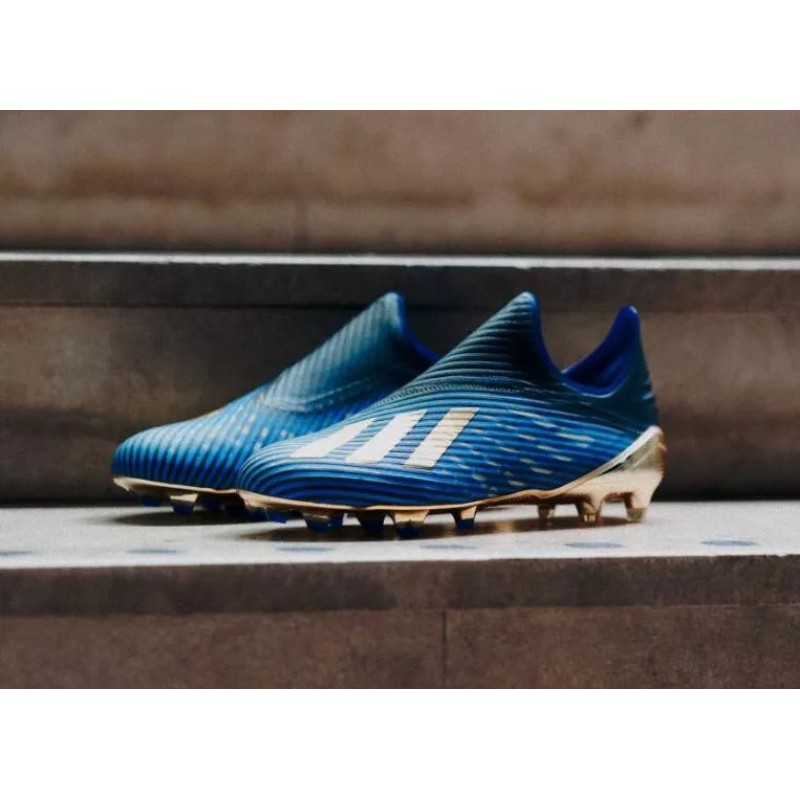 Botas de Fútbol Adidas X 19 FG Azul Marino&Negro&Dorado (#35~#45)