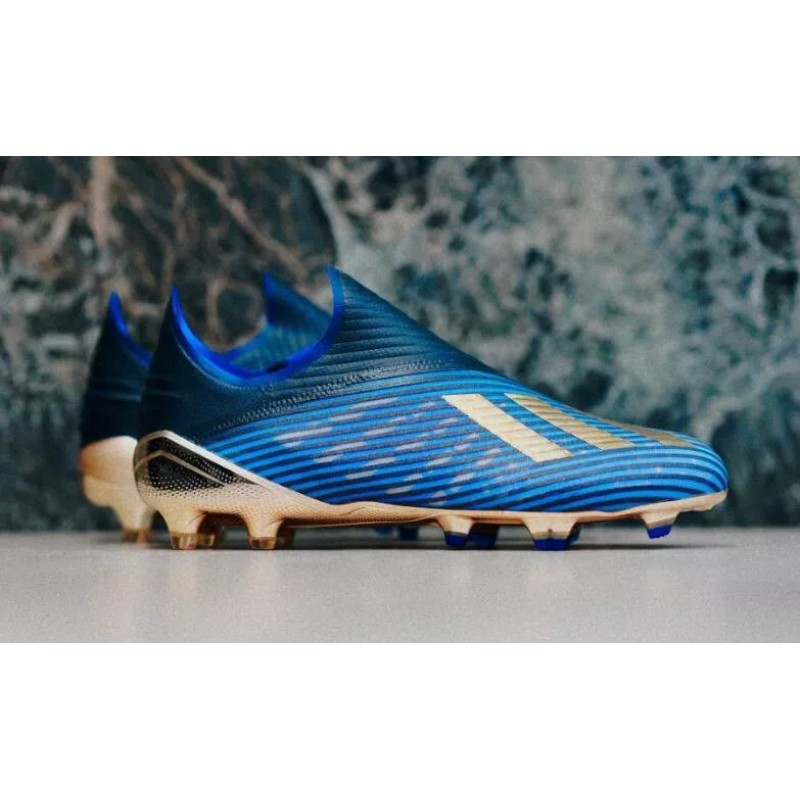Botas de Fútbol Adidas X 19 FG Azul Marino&Negro&Dorado (#35~#45)