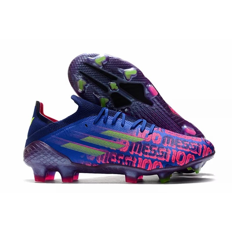 Botas de Fútbol Adidas X Speedflow FG Messi 100 Hombre Real Azul&Fucsia (#39~#45)