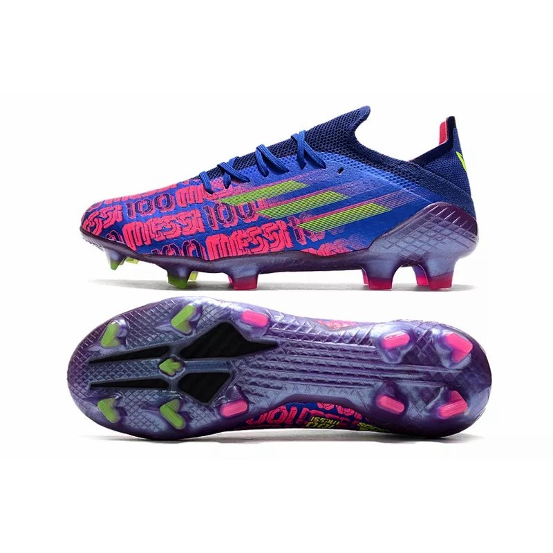 Botas de Fútbol Adidas X Speedflow FG Messi 100 Hombre Real Azul&Fucsia (#39~#45)