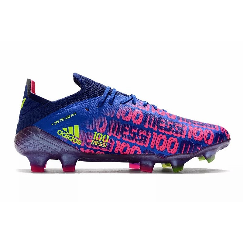 Botas de Fútbol Adidas X Speedflow FG Messi 100 Hombre Real Azul&Fucsia (#39~#45)