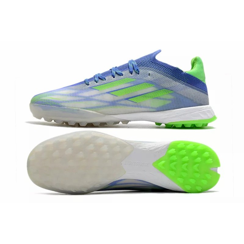 Botas de Fútbol Adidas X Speedflow.1 TF Hombre Blanco&Verde Fluorescente&Azul (#39~#45)
