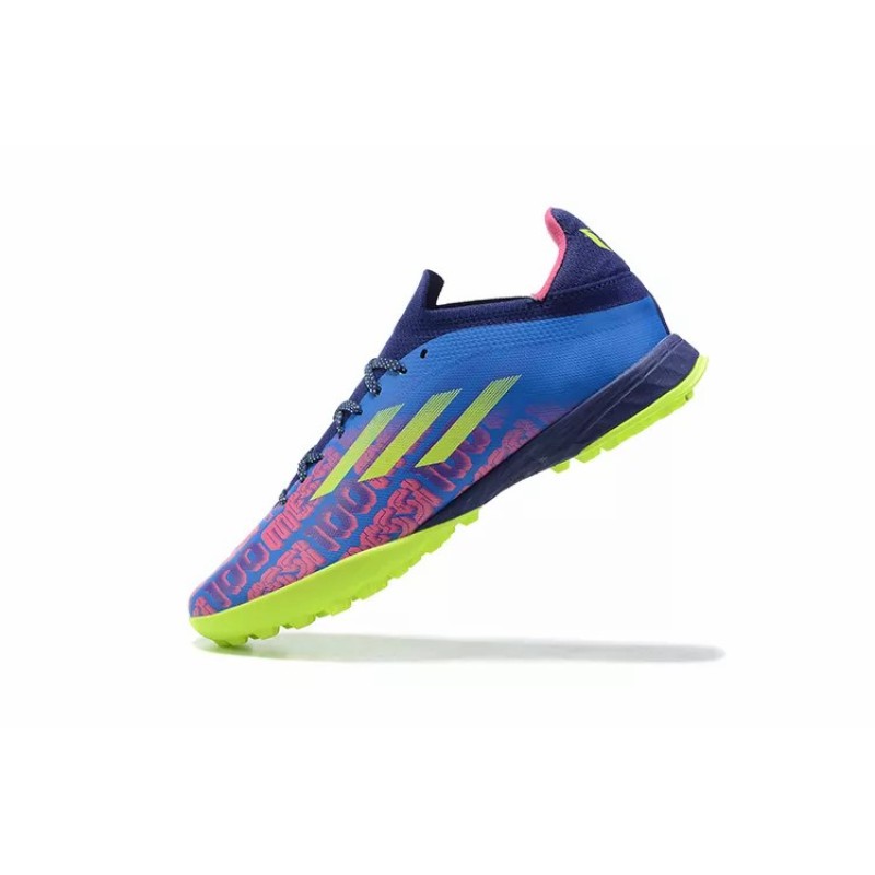 Botas de Fútbol Adidas X Speedflow.1 TF Messi 100 Hombre Azul&Verde&Fucsia (#39~#45)