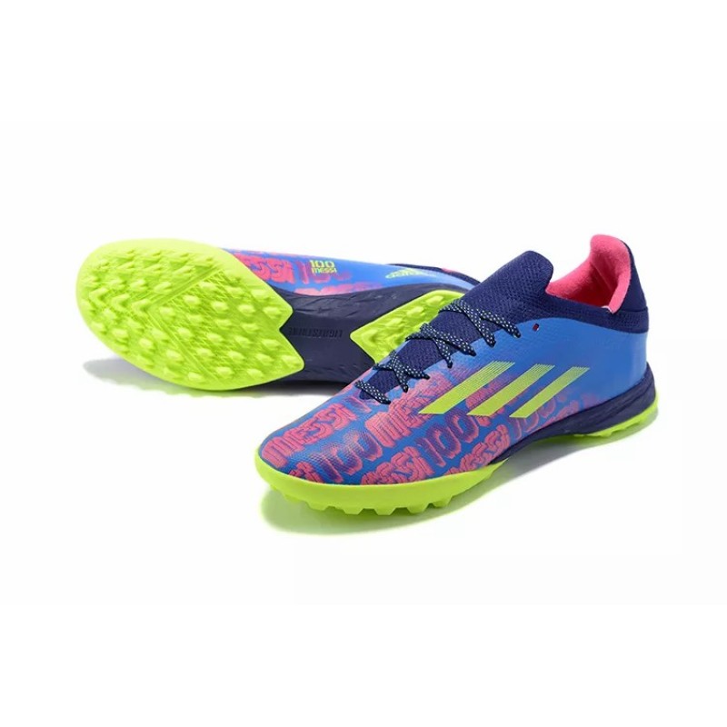 Botas de Fútbol Adidas X Speedflow.1 TF Messi 100 Hombre Azul&Verde&Fucsia (#39~#45)