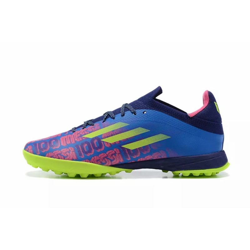 Botas de Fútbol Adidas X Speedflow.1 TF Messi 100 Hombre Azul&Verde&Fucsia (#39~#45)