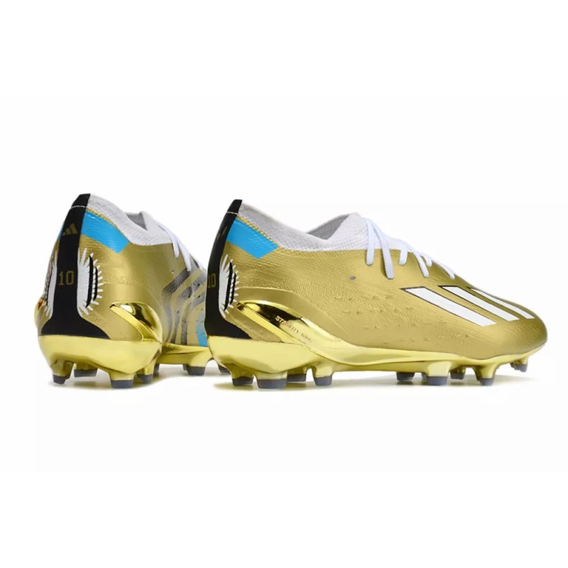 Botas de Fútbol Adidas X Speedportal .1 FG Copa Mundial 2022 Hombre Dorado&Blanco&Negro (#39~#45)