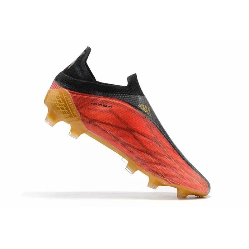 Botas de Fútbol Adidas X Speedflow FG Sin Cordones Hombre Negro&Naranja&Dorado (#39~#45)