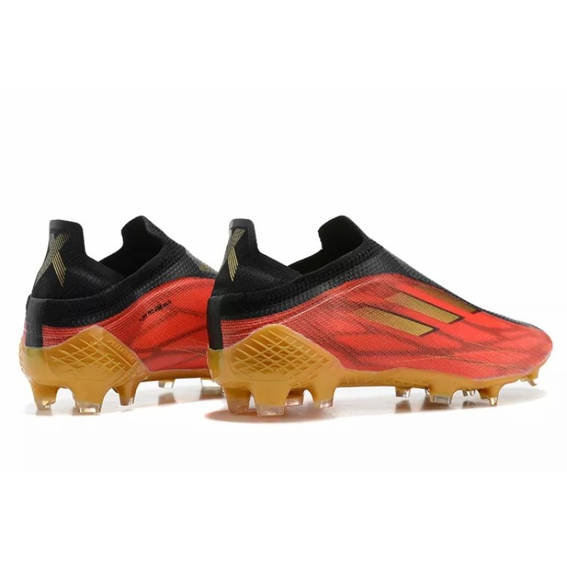 Botas de Fútbol Adidas X Speedflow FG Sin Cordones Hombre Negro&Naranja&Dorado (#39~#45)