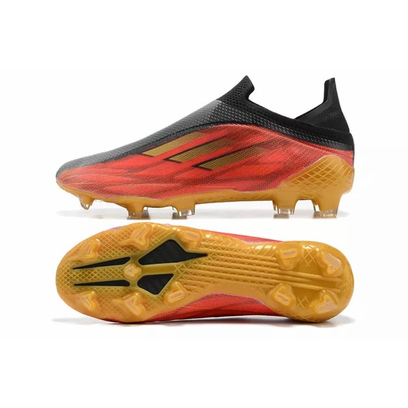 Botas de Fútbol Adidas X Speedflow FG Sin Cordones Hombre Negro&Naranja&Dorado (#39~#45) Botas de Fútbol Adidas X Speedflow FG Sin Cordones Hombre Negro&Naranja&Dorado (#39~#45)