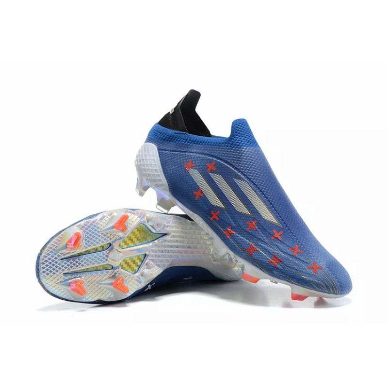 Botas de Fútbol Adidas X Speedflow FG Sin Cordones Hombre Azul con Círculo y Cruz (#39~#45)