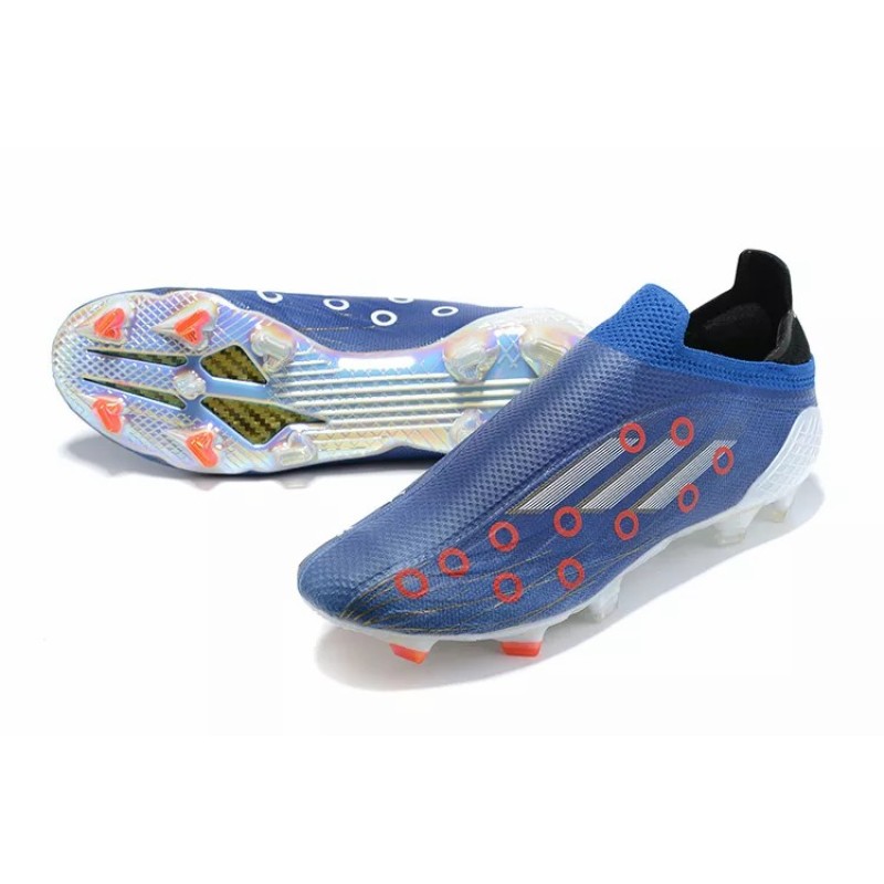 Botas de Fútbol Adidas X Speedflow FG Sin Cordones Hombre Azul con Círculo y Cruz (#39~#45)