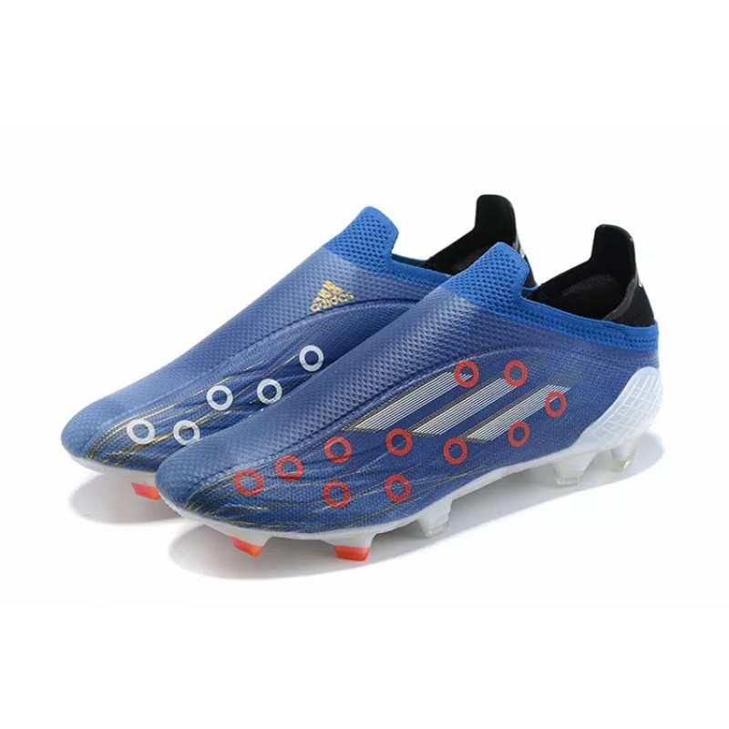 Botas de Fútbol Adidas X Speedflow FG Sin Cordones Hombre Azul con Círculo y Cruz (#39~#45)