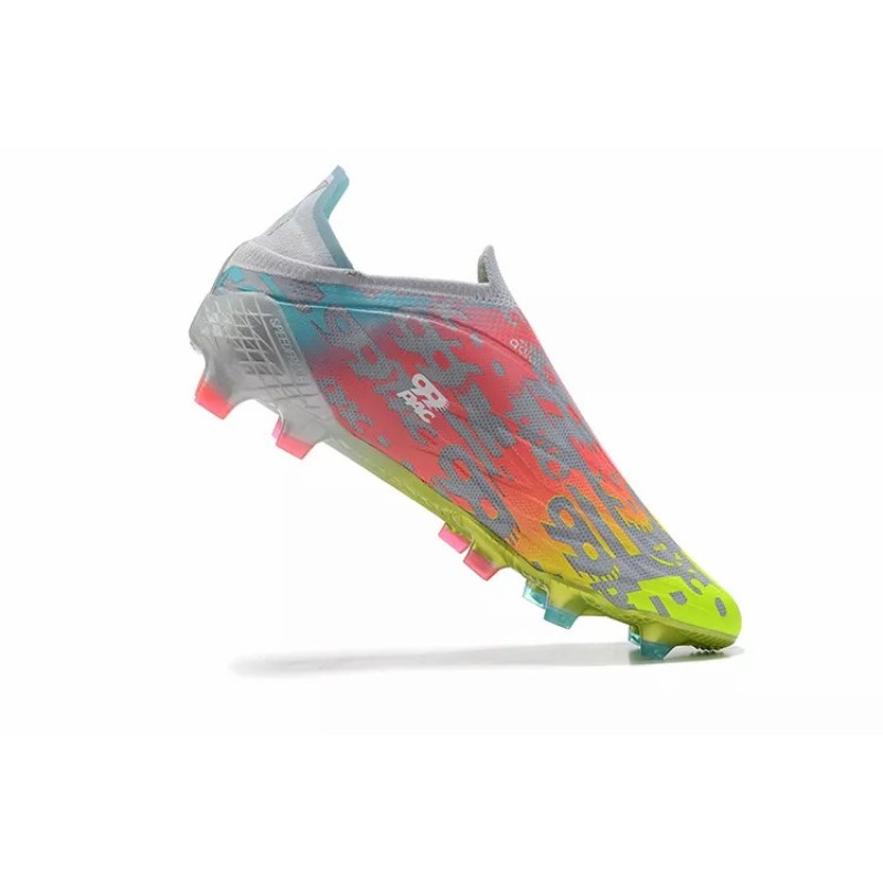 Botas de Fútbol Adidas X Speedflow FG Sin Cordones Hombre Amarillo&Rosado&Gris (#39~#45)