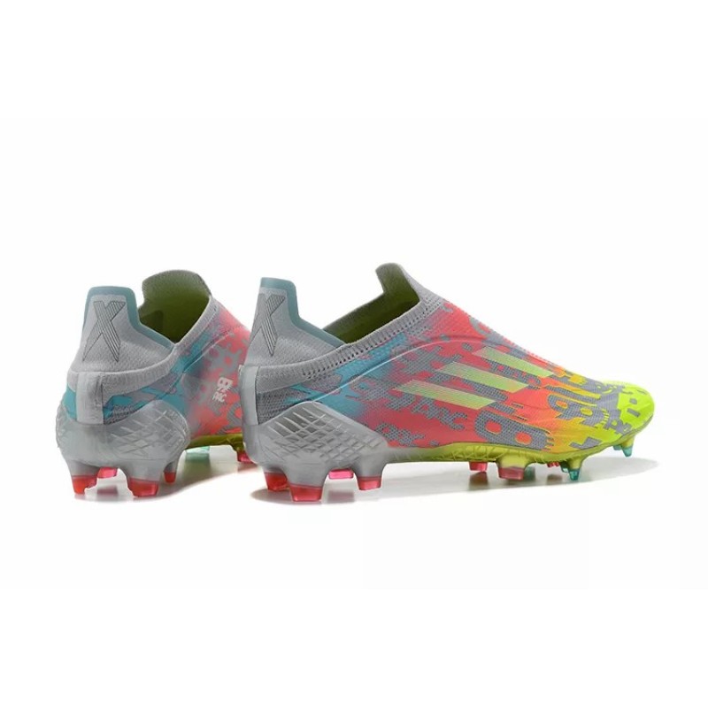 Botas de Fútbol Adidas X Speedflow FG Sin Cordones Hombre Amarillo&Rosado&Gris (#39~#45)