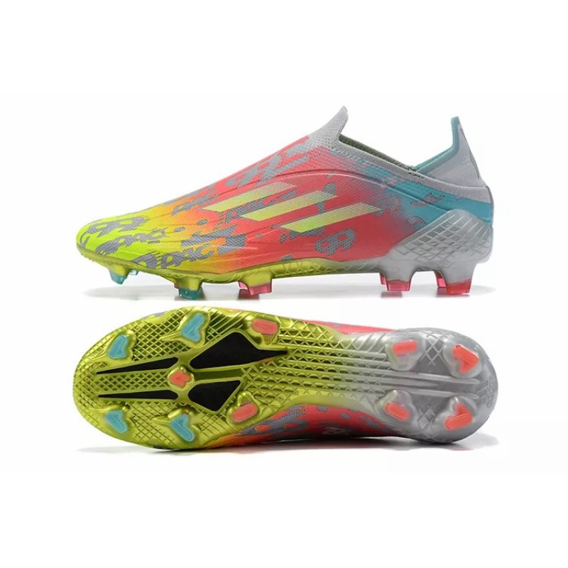 Botas de Fútbol Adidas X Speedflow FG Sin Cordones Hombre Amarillo&Rosado&Gris (#39~#45) Botas de Fútbol Adidas X Speedflow FG Sin Cordones Hombre Amarillo&Rosado&Gris (#39~#45)