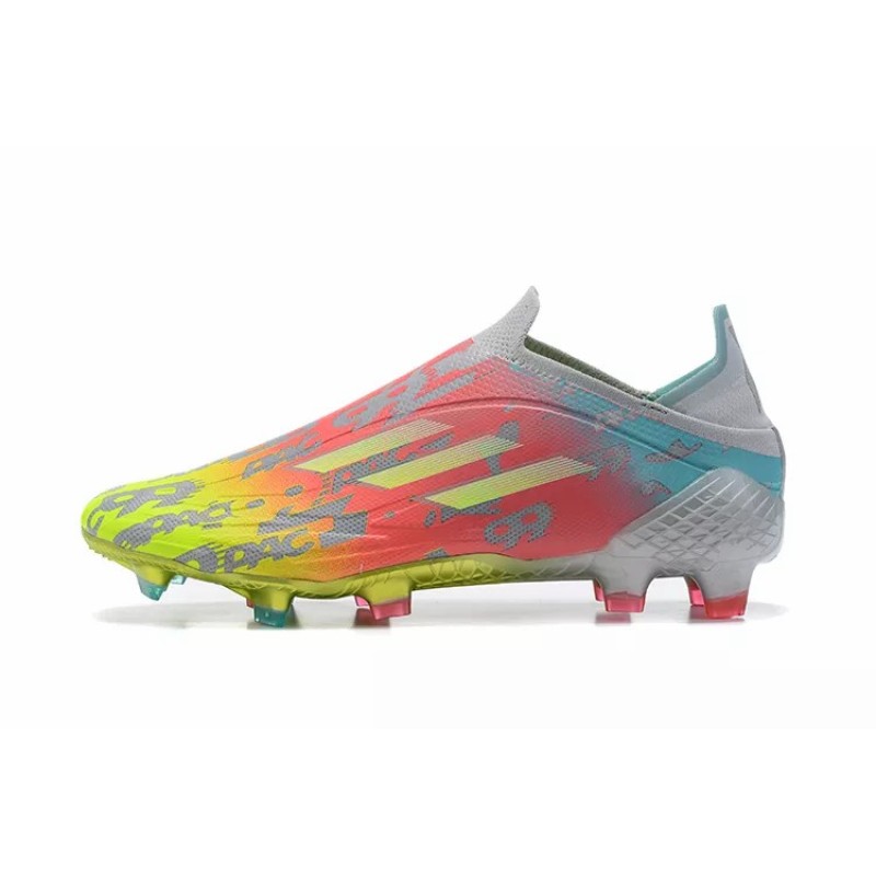 Botas de Fútbol Adidas X Speedflow FG Sin Cordones Hombre Amarillo&Rosado&Gris (#39~#45)