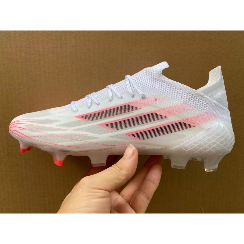 Botas de Fútbol Adidas X Speedflow FG Hombre Blanco&Rosadas Rayas (#39~#45)