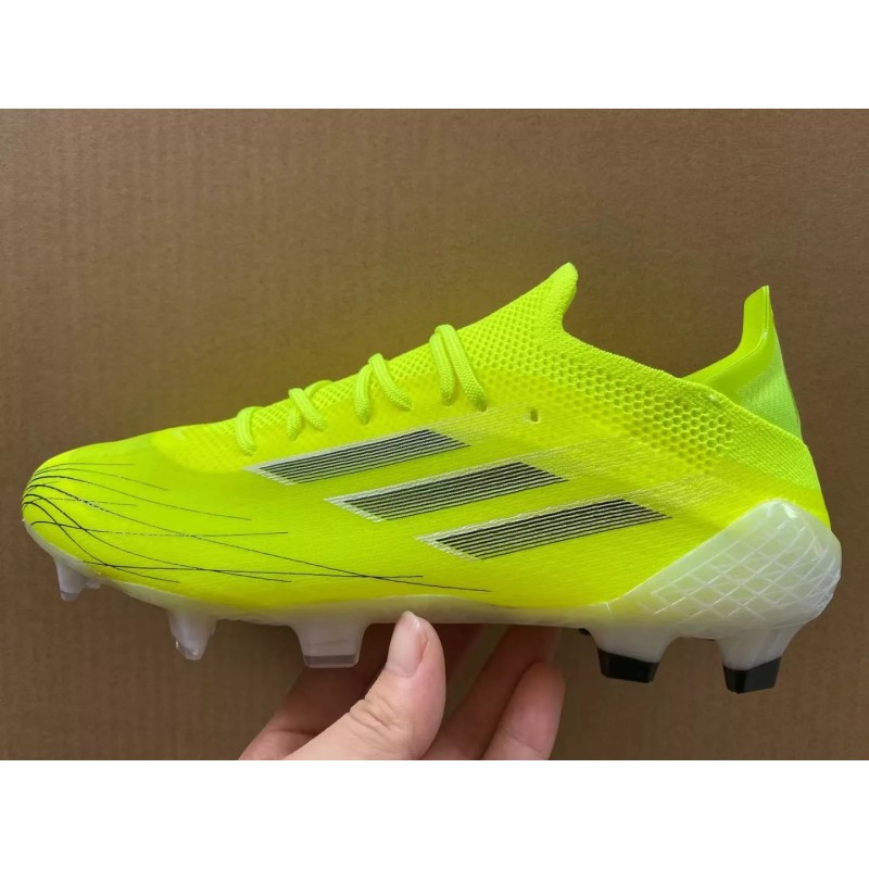 Botas de Fútbol Adidas X Speedflow FG Hombre Amarillo Fluorescente&Negras Rayas (#39~#45)
