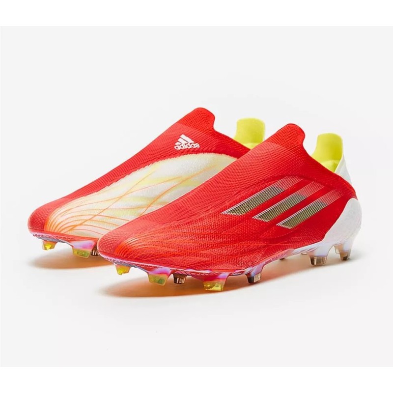Botas de Fútbol Adidas X Speedflow FG Hombre Sin Cordones Rojo&Blanco&Amarillo Claro (#39~#45) Botas de Fútbol Adidas X Speedflow FG Hombre Sin Cordones Rojo&Blanco&Amarillo Claro (#39~#45)