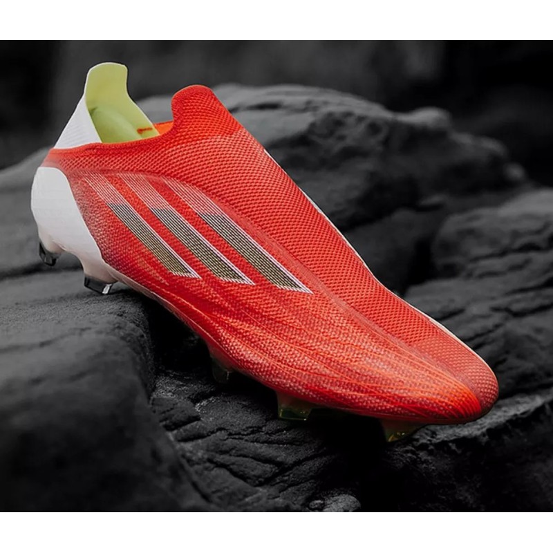 Botas de Fútbol Adidas X Speedflow FG Hombre Sin Cordones Rojo&Blanco&Amarillo Claro (#39~#45)