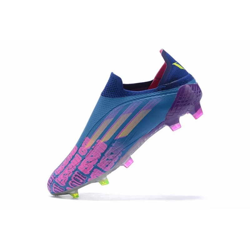 Botas de Fútbol Adidas X Speedflow FG Messi 100 Hombre Sin Cordones Azul&Fuscia (#39~#45)