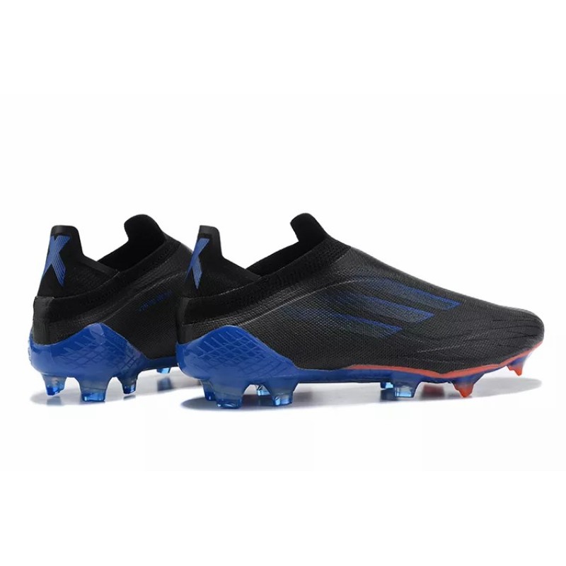 Botas de Fútbol Adidas X Speedflow FG Sin Cordones Hombre Negro&Azul (#39~#45)