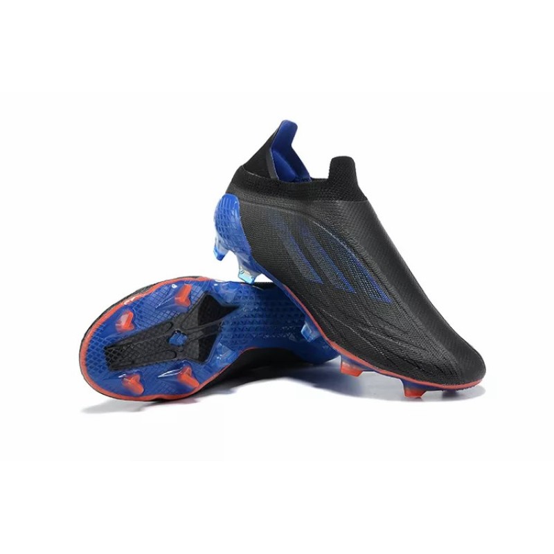 Botas de Fútbol Adidas X Speedflow FG Sin Cordones Hombre Negro&Azul (#39~#45)